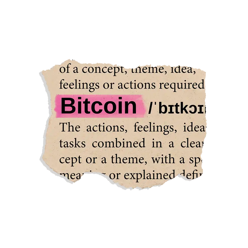 Bitcoin Meaning Newspaper Cut Retro Sticker