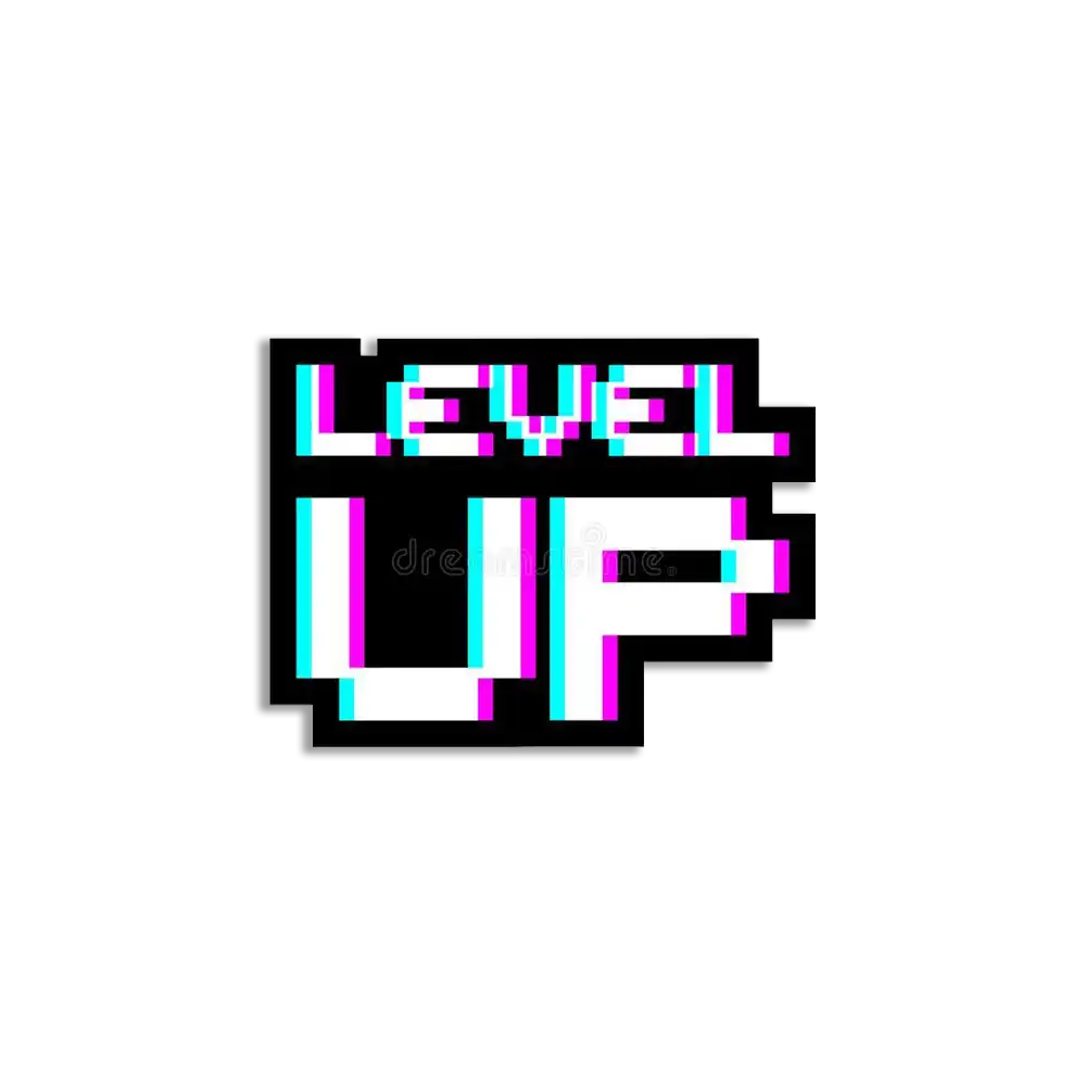 Pixelated Level Up Sticker