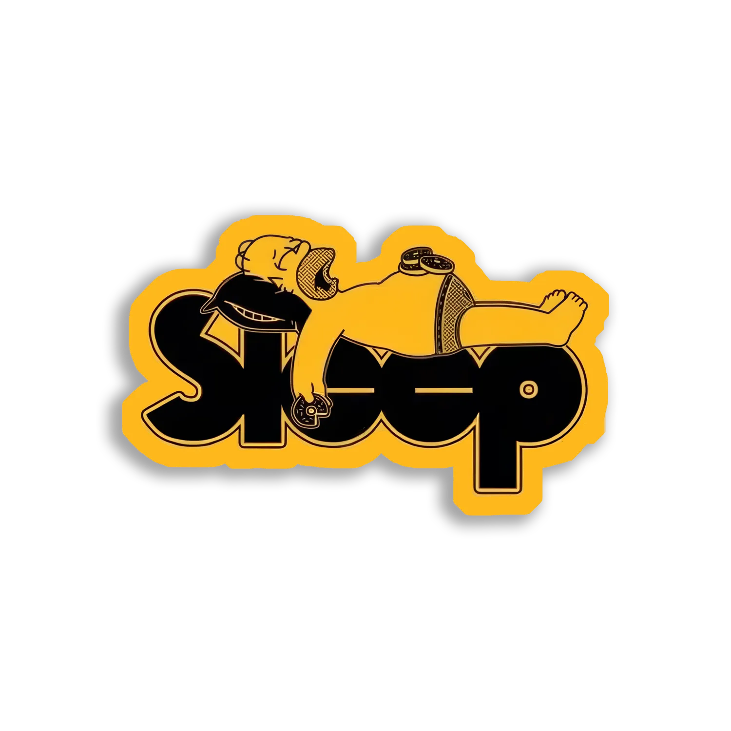 Homer Simpson Sleeps on Sleep Sticker
