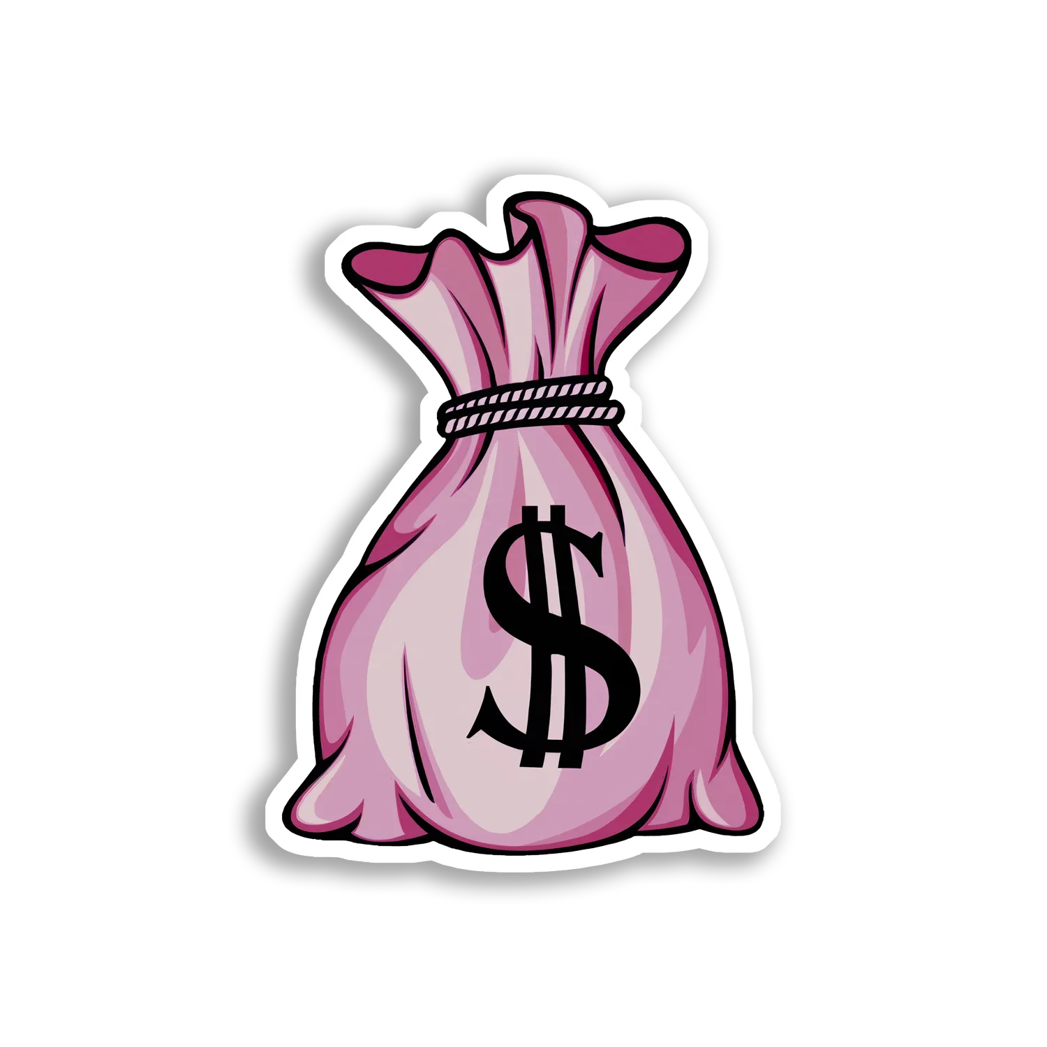 Pink Money Bag With Dollar Sign Sticker