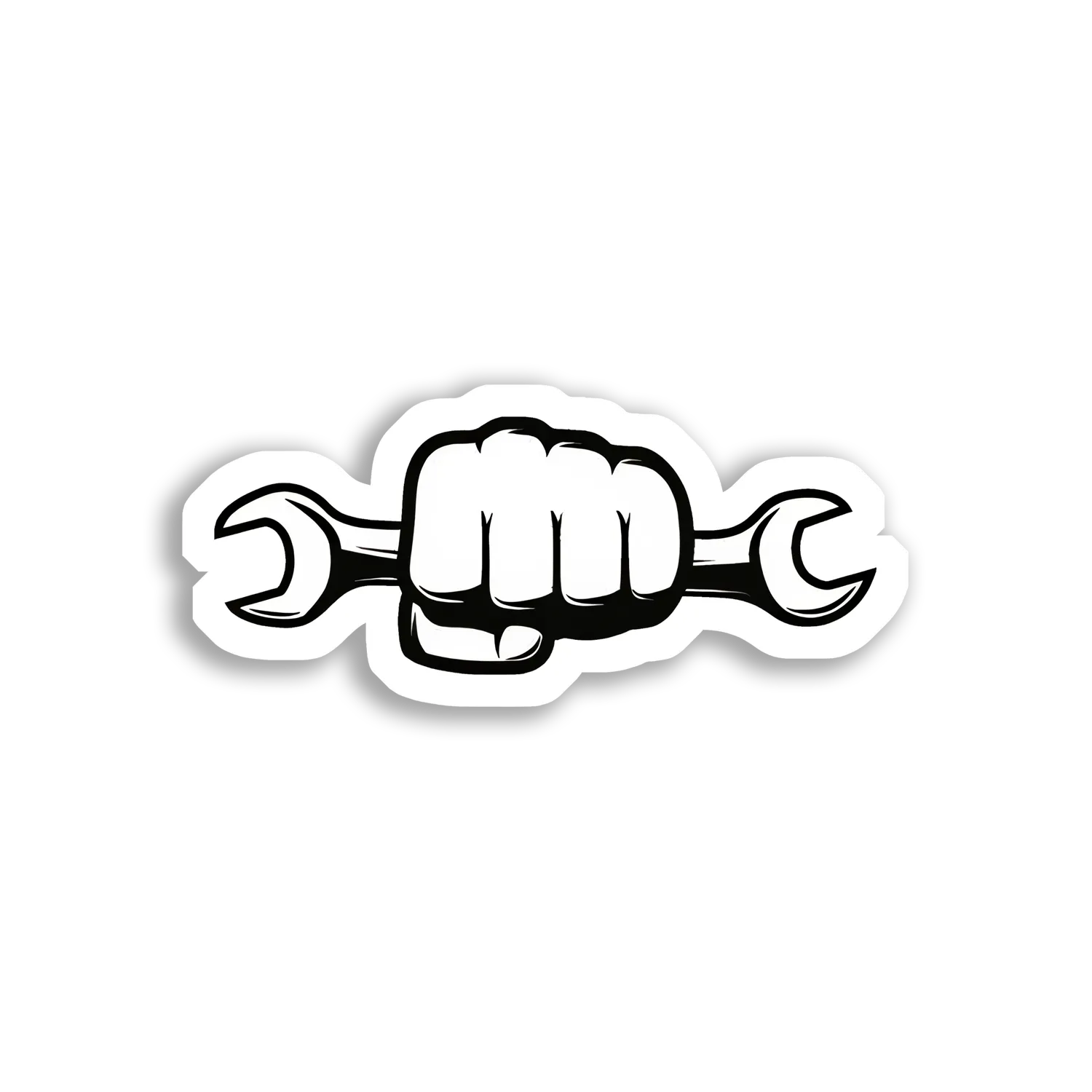 Fist Holding A Wrench Car Sticker