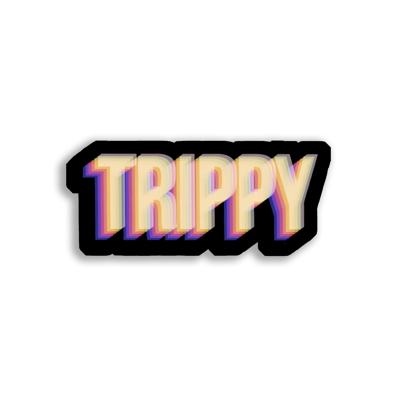 Trippy Sticker in Rainbow Colors Sticker