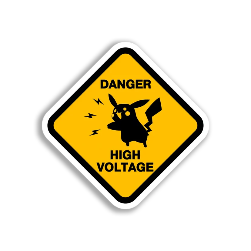 Pikachu High Voltage Warning Sticker