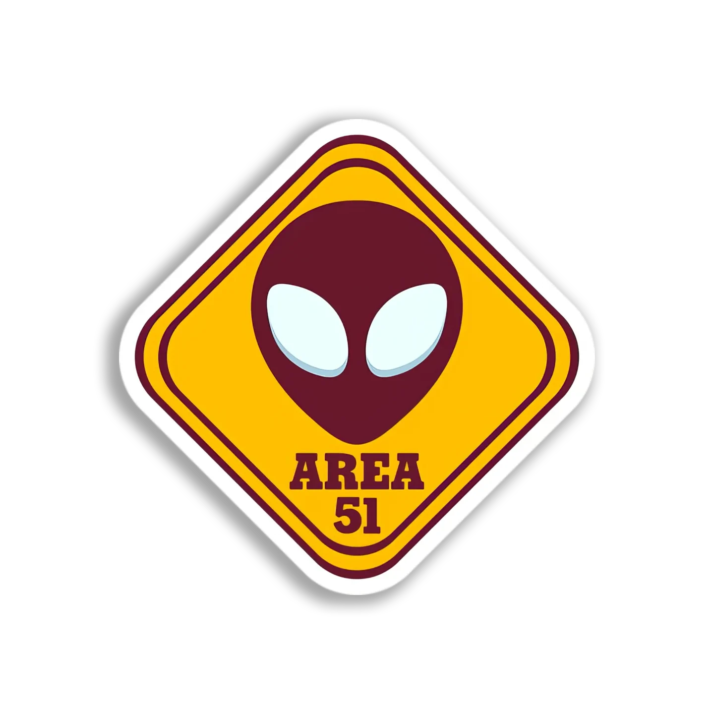 Area 51 Alien Sign Sticker