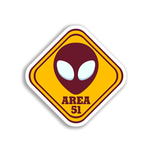 Area 51 Alien Sign Sticker