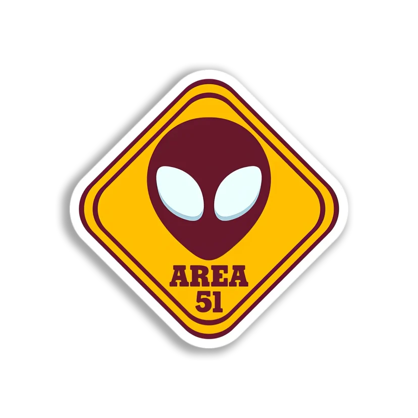 Area 51 Alien Sign Sticker