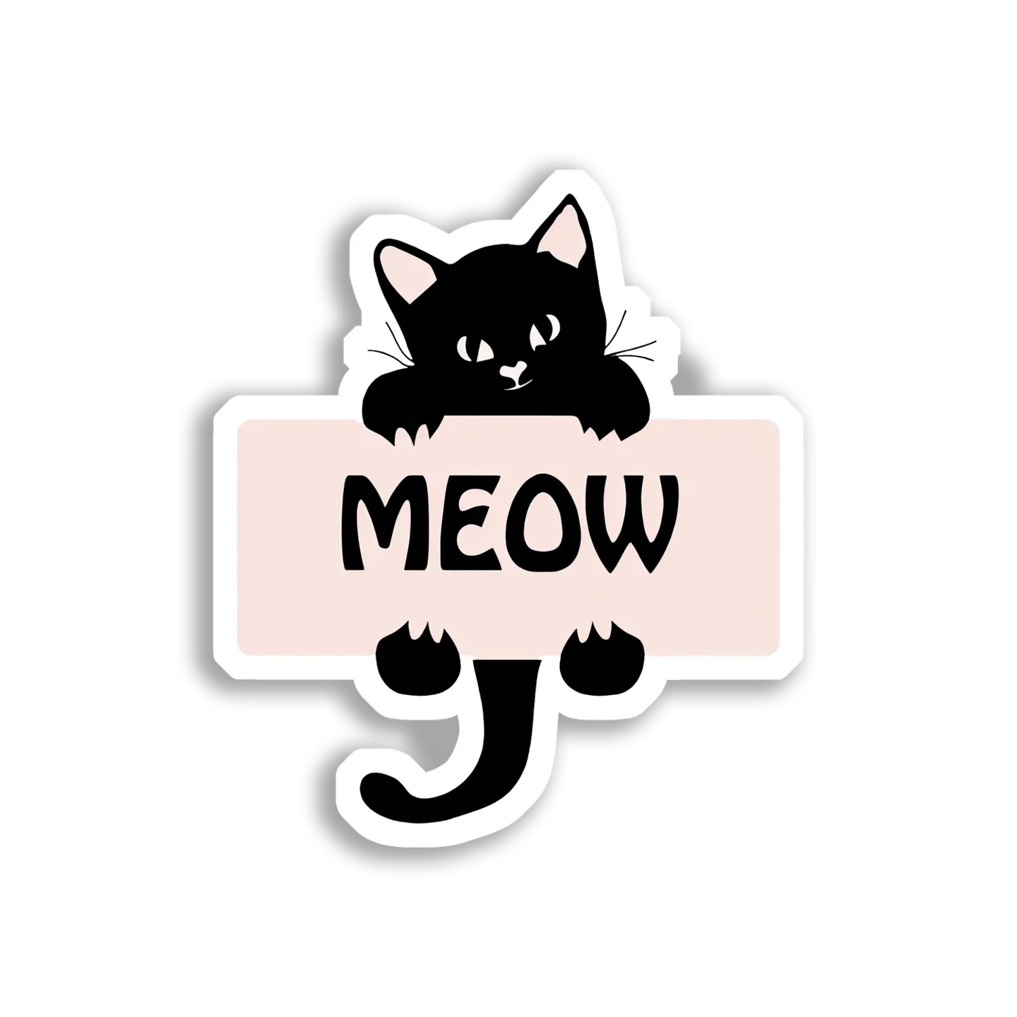 Black Cat Says Meow Sticker