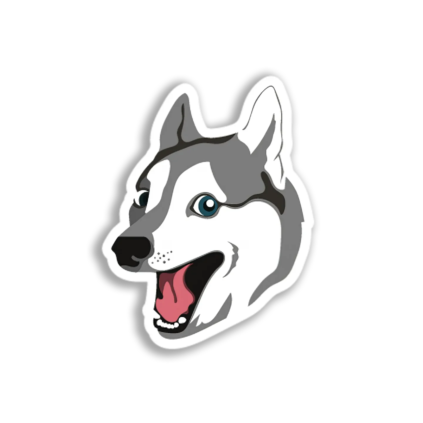 Happy Husky Face Sticker