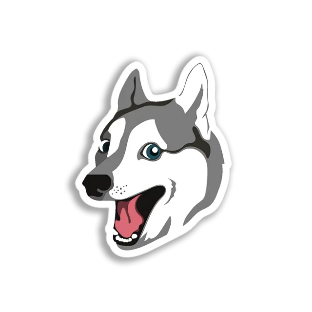 Happy Husky Face Sticker