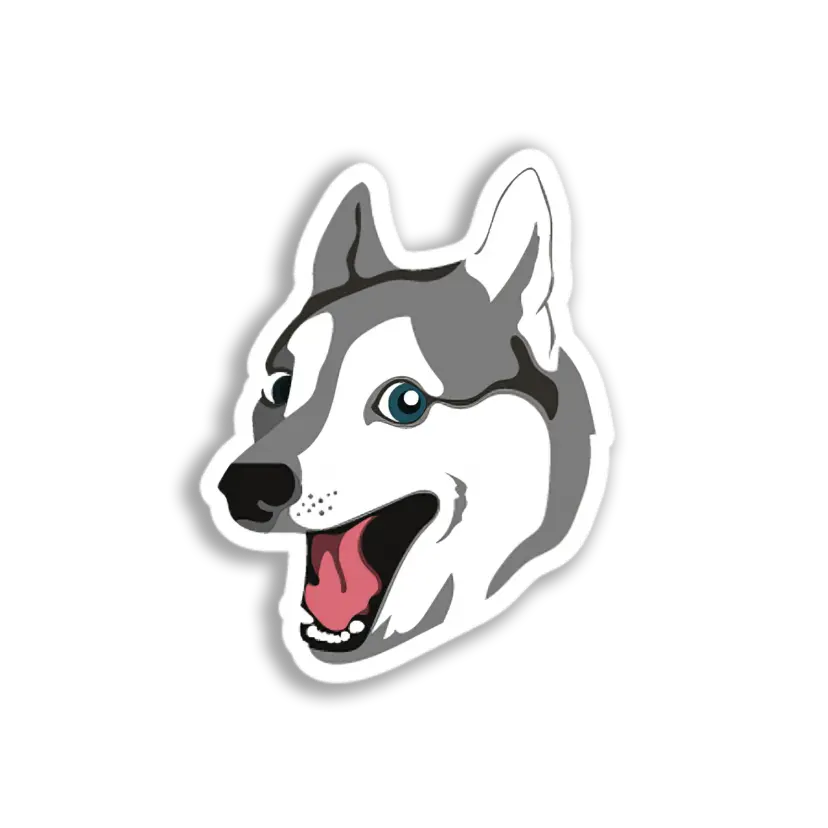 Happy Husky Face Sticker