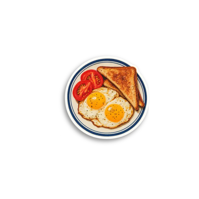 Egg Breakfast Plate Sticker