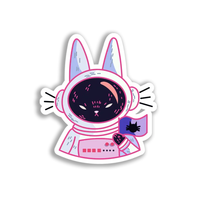 Space Cat Astronaut Sticker