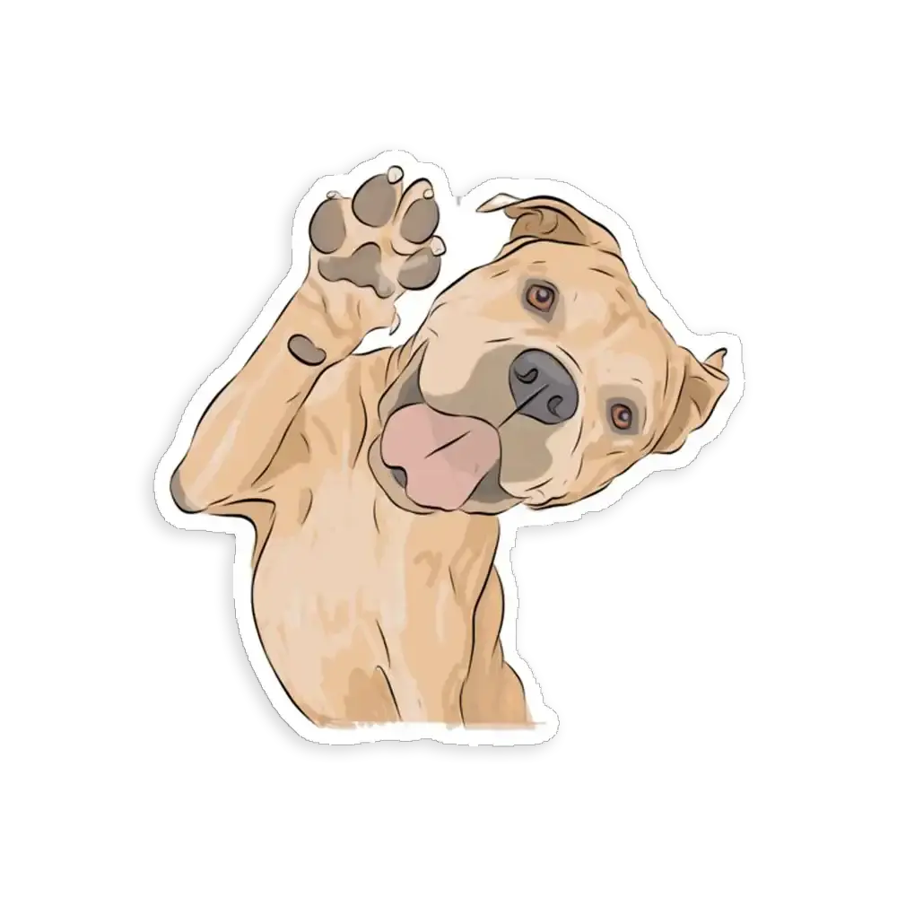 Waving Dog Sticker
