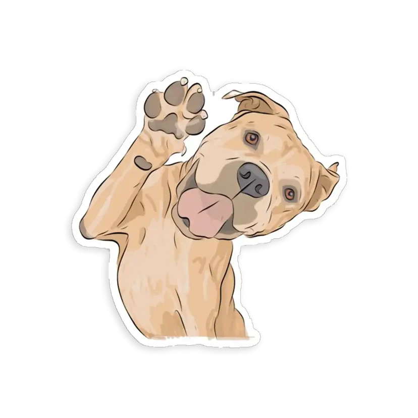 Waving Dog Sticker