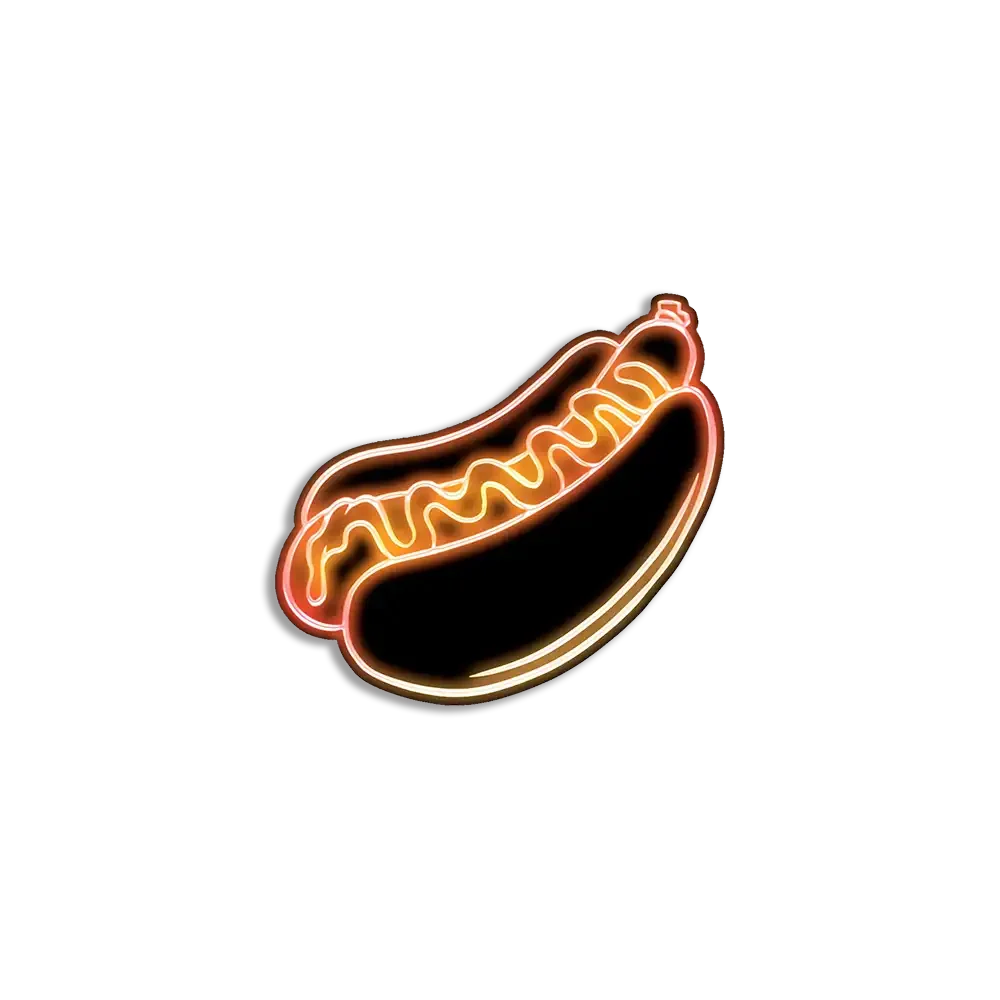 Neon Hot Dog Sticker