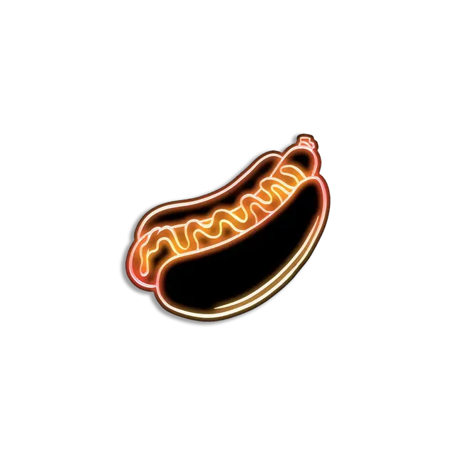 Neon Hot Dog Sticker
