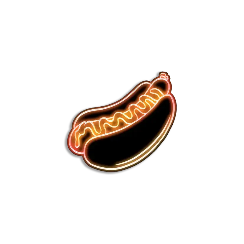 Neon Hot Dog Sticker