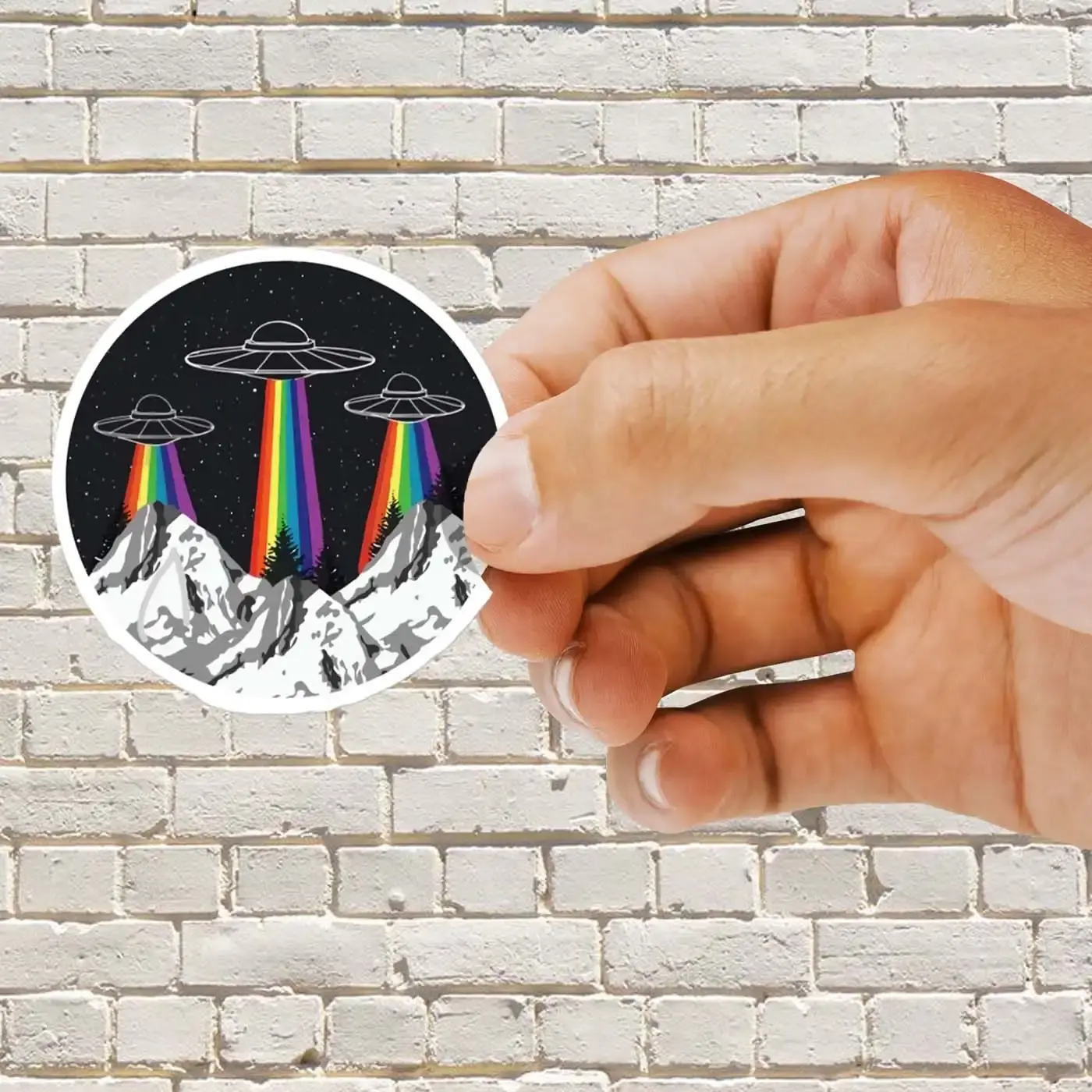 Trippy UFO Sticker