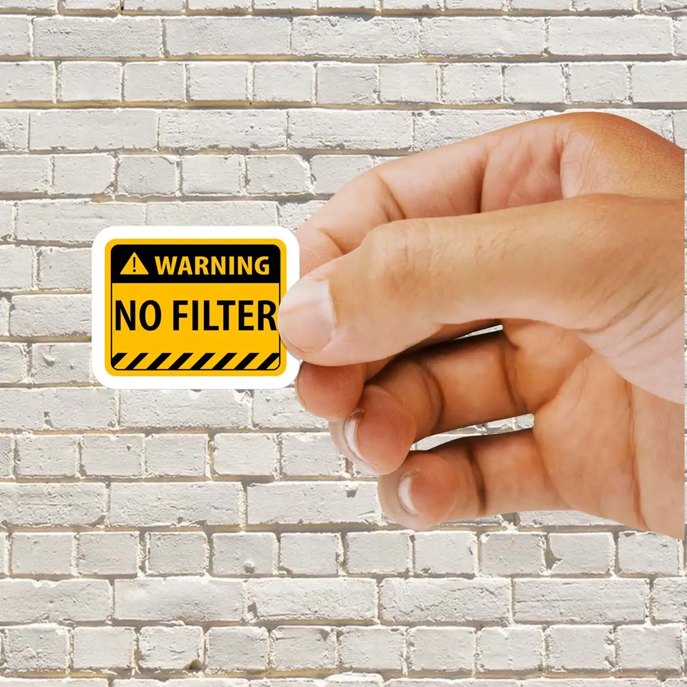 Warning Sign No Filter Sticker