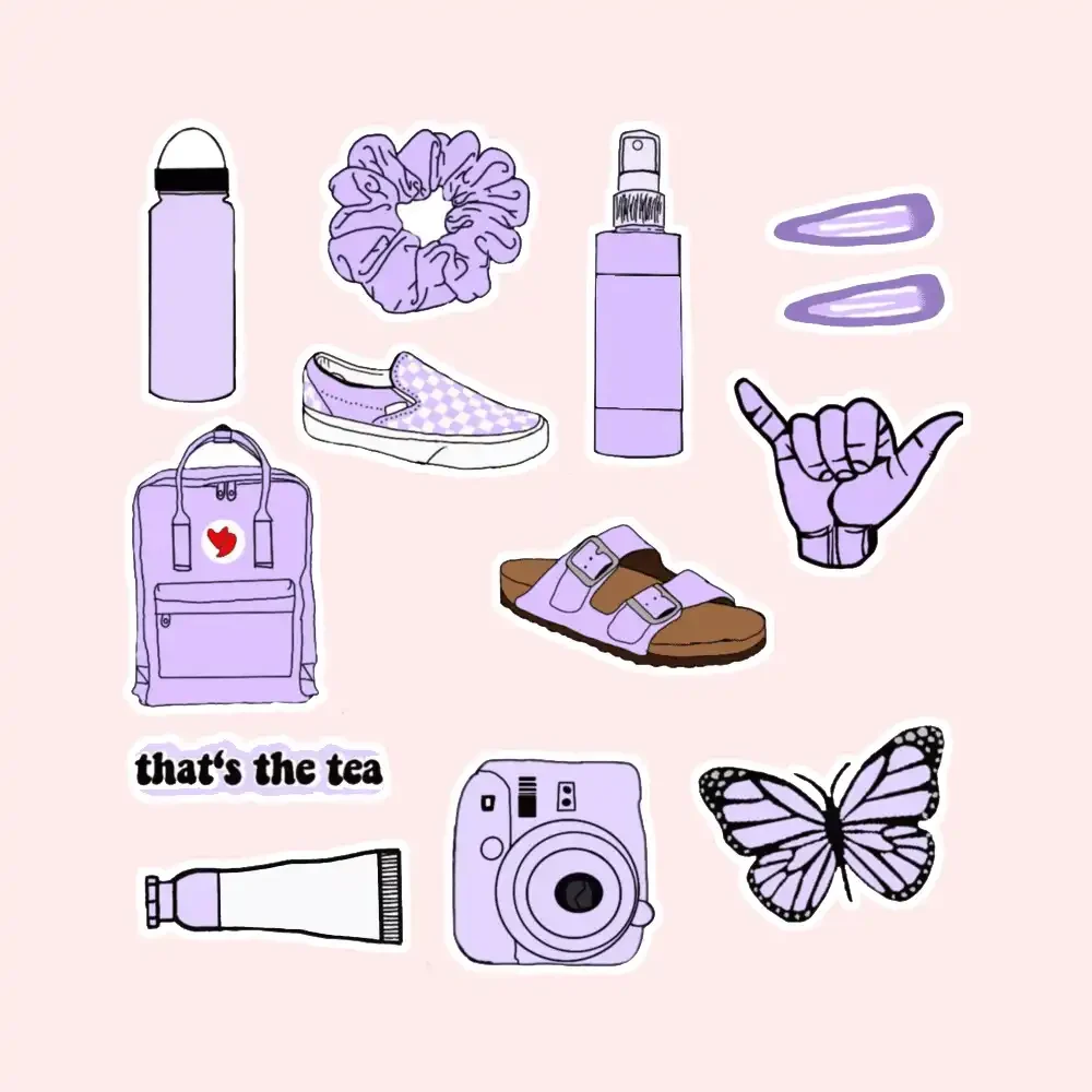 Lavender VSCO Stickers Set