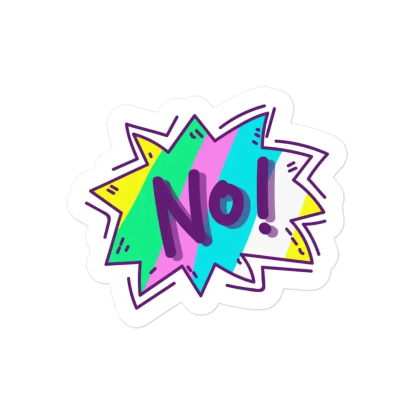 Inscription NO Sticker