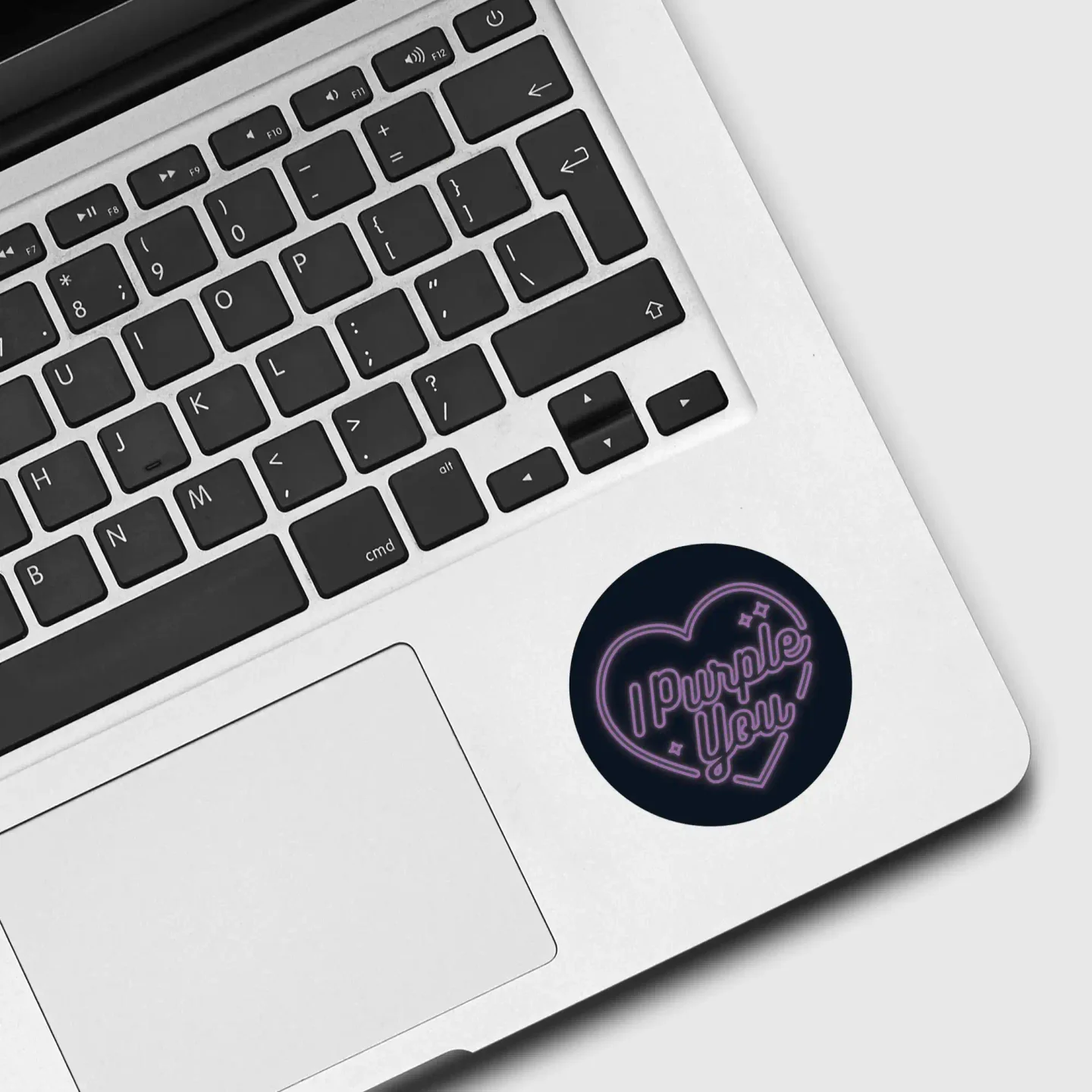 Neon I purple you sticker