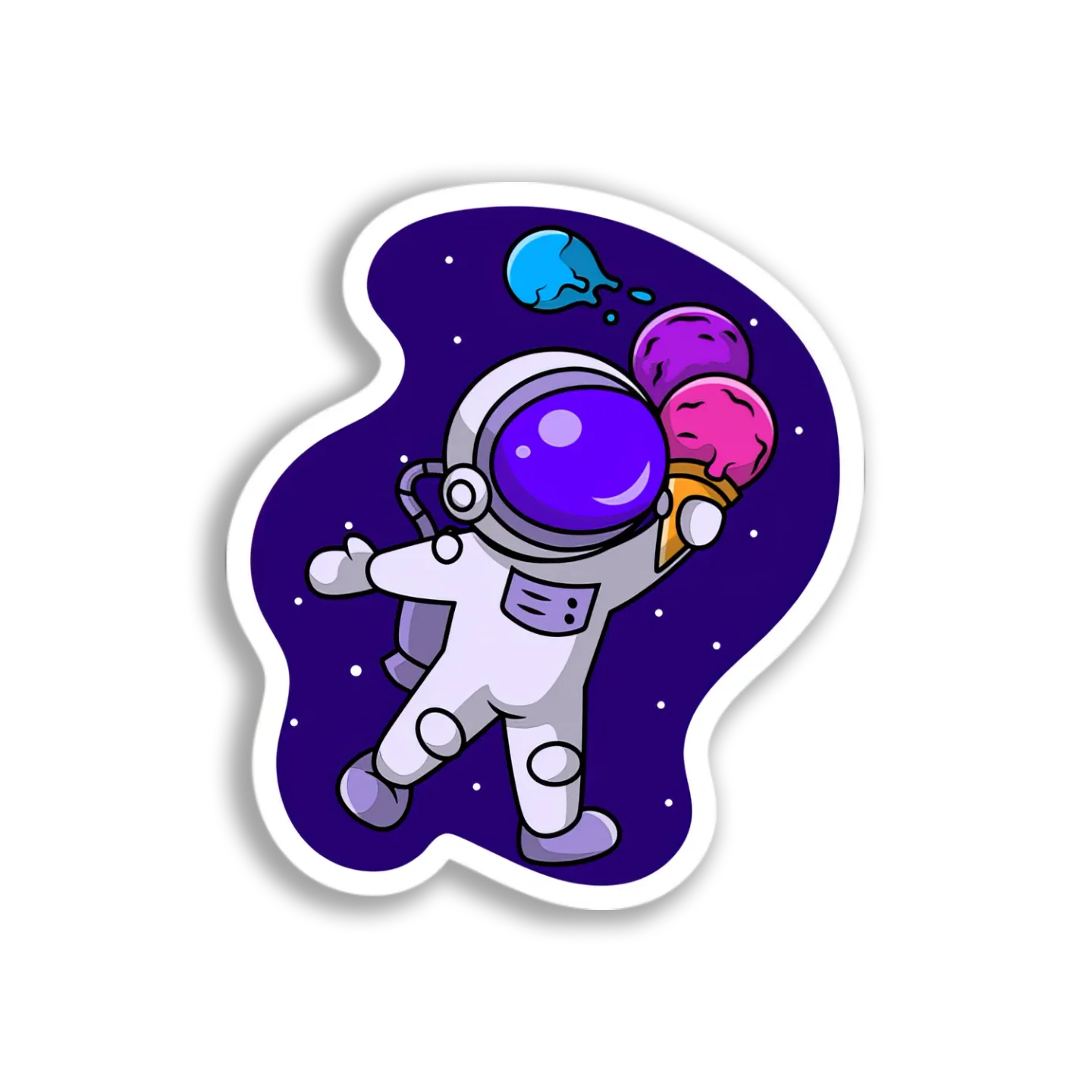 Astronaut Eating Ice Cream Sticker