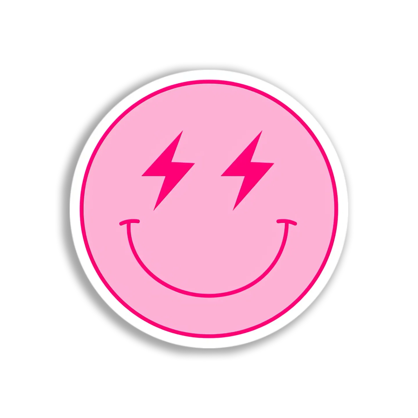 Pink Lightning Smiley Sticker
