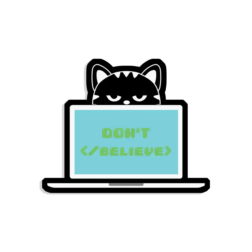Coder cat don't believe Sticker