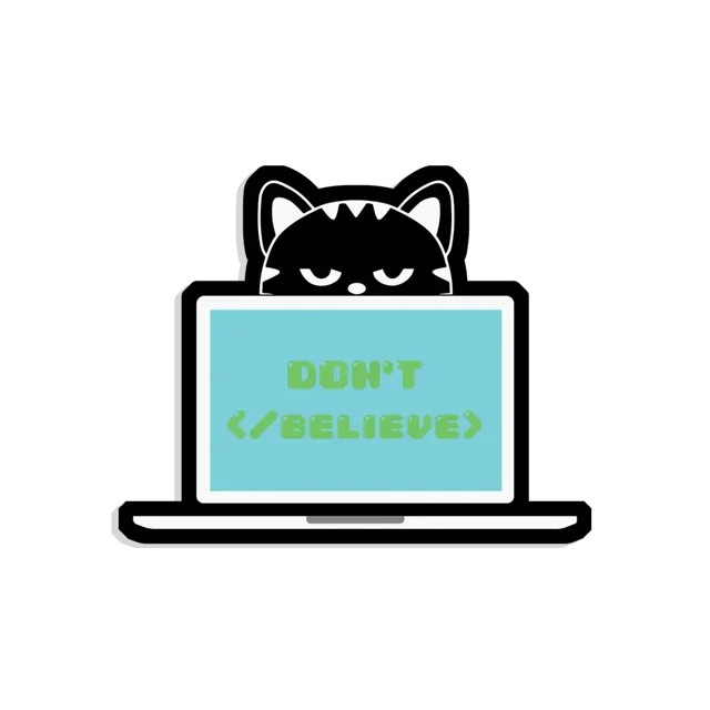 Coder cat don't believe Sticker