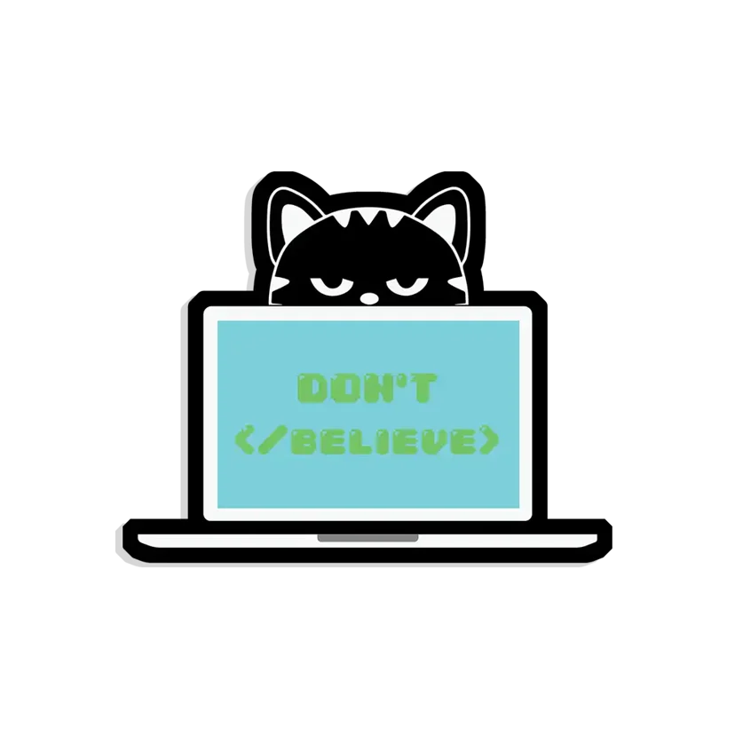 Coder cat don't believe Sticker