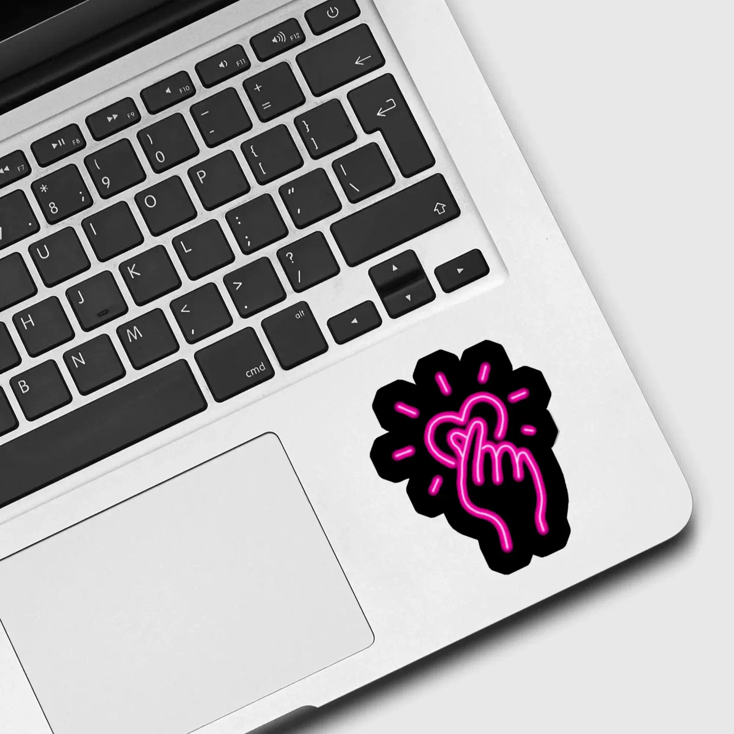Neon Finger Heart Sticker