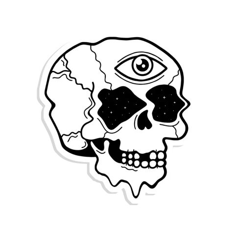 Trippy Skull Sticker