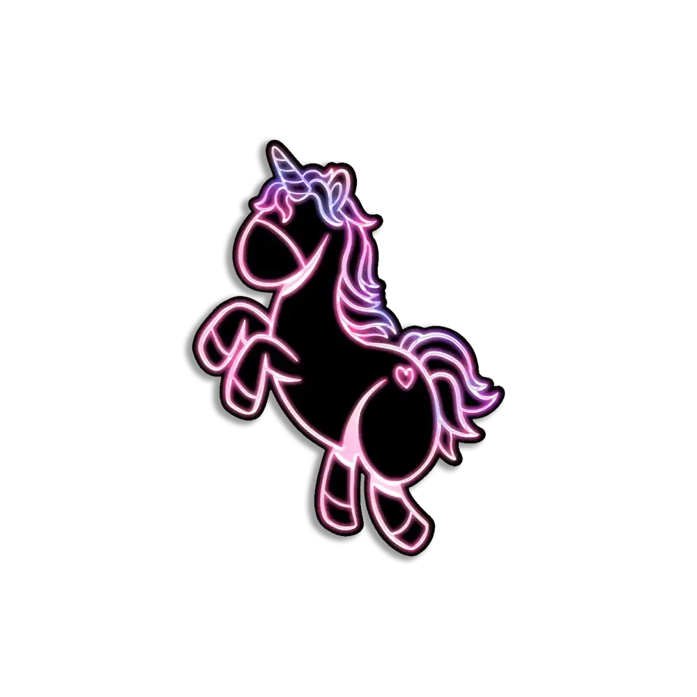 Neon Unicorn Sticker