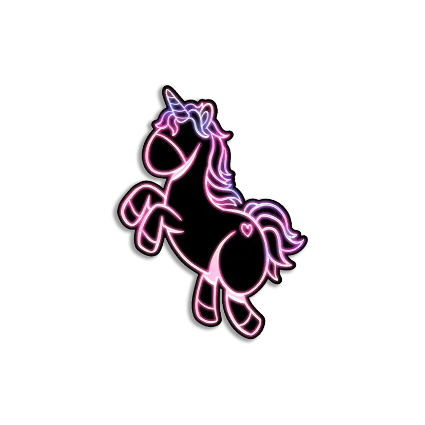 Neon Unicorn Sticker