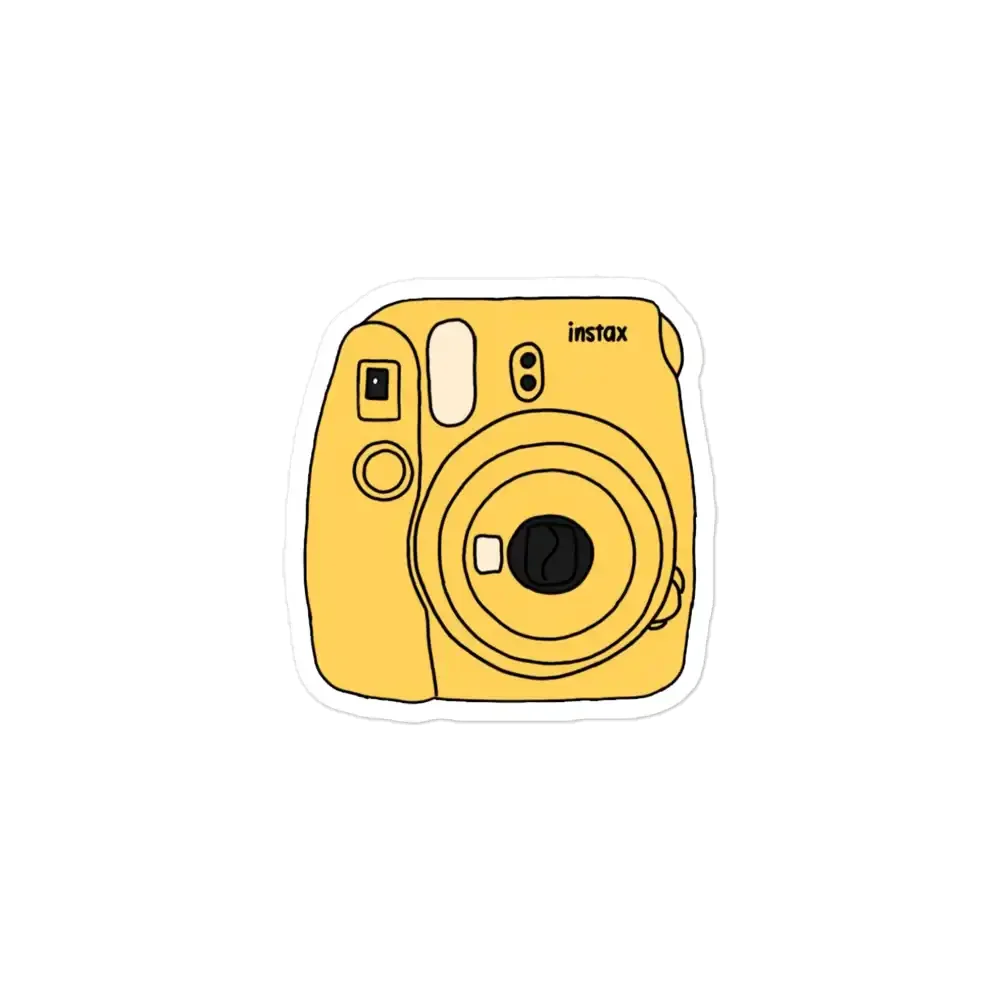 Yellow Polaroid Camera Sticker