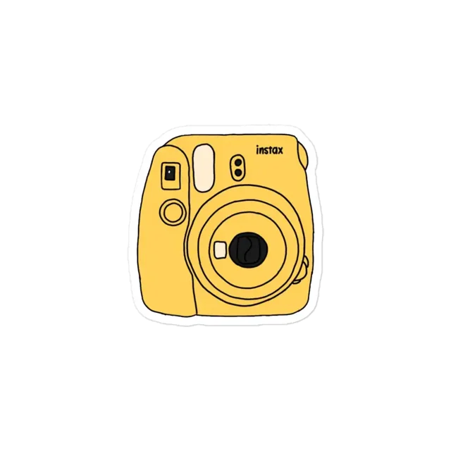 Yellow Polaroid Camera Sticker