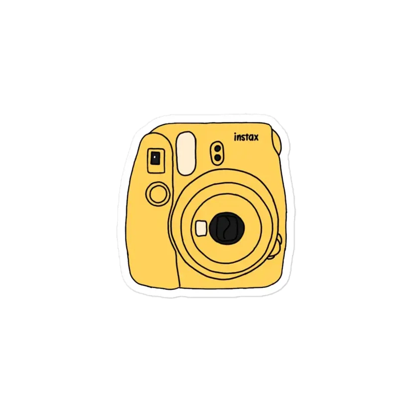 Yellow Polaroid Camera Sticker