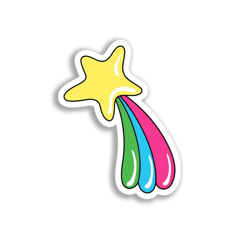Rainbow Star Trail Sticker
