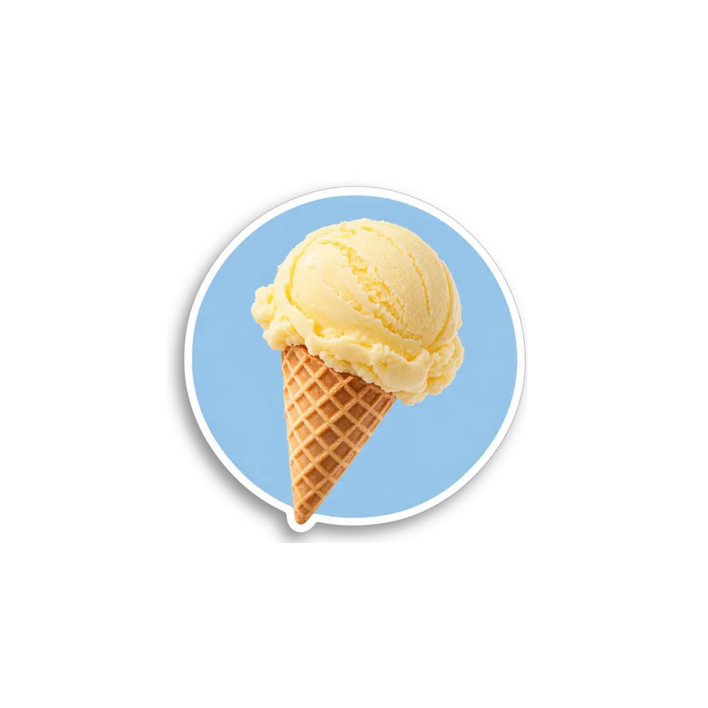 Blue Ice Cream Cone Sticker
