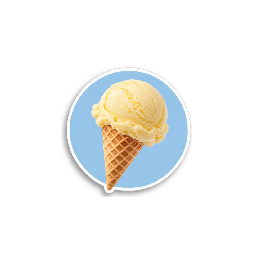 Blue Ice Cream Cone Sticker