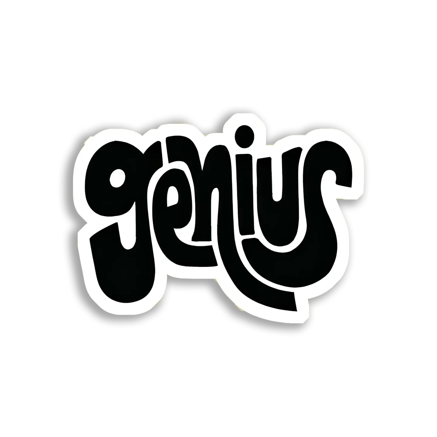 Genius Sticker in Bold Black Text Sticker