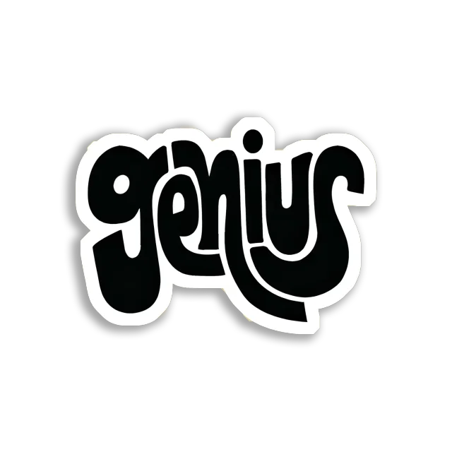 Genius Sticker in Bold Black Text Sticker