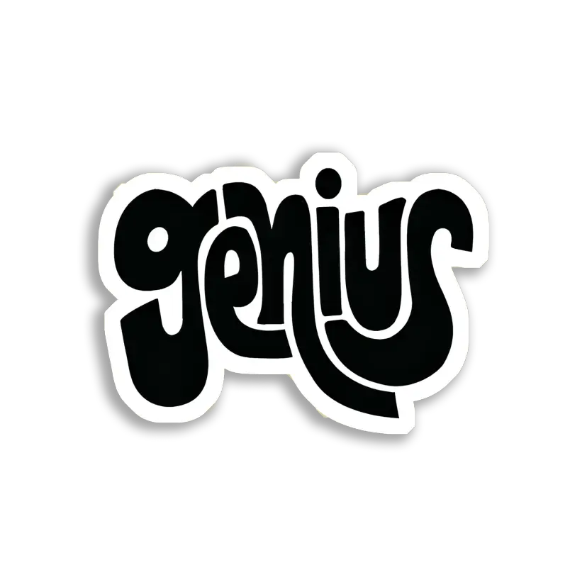 Genius Sticker in Bold Black Text Sticker