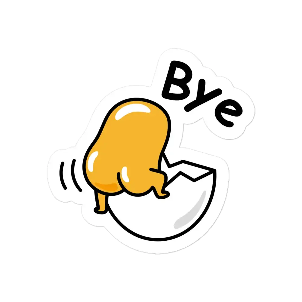 Gudetama Bye Sticker