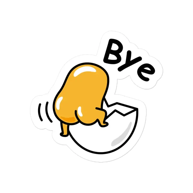 Gudetama Bye Sticker