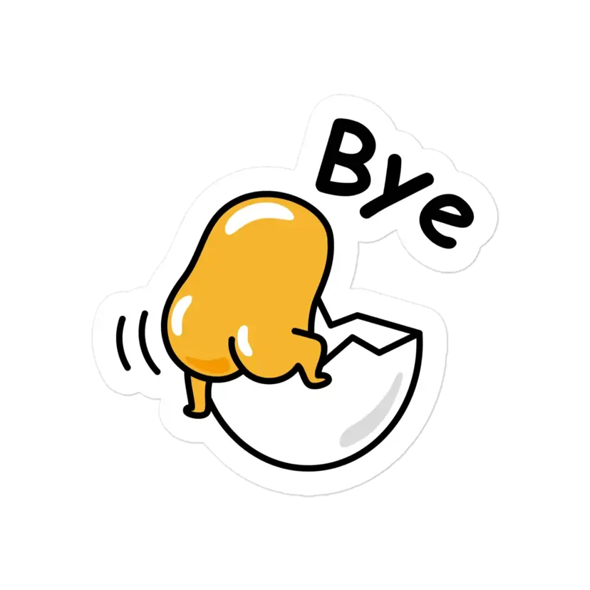 Gudetama Bye Sticker