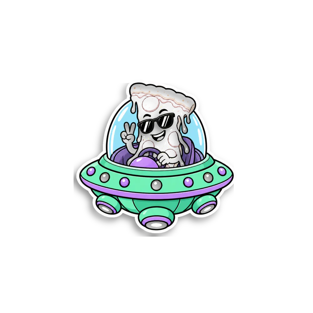 Pizza UFO Sticker