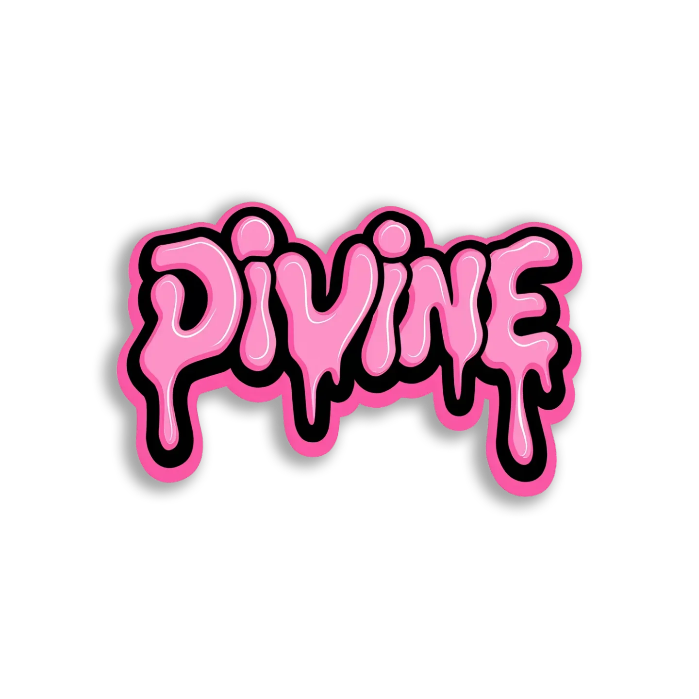 Divine Pink Dripping Text Sticker