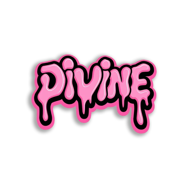 Divine Pink Dripping Text Sticker
